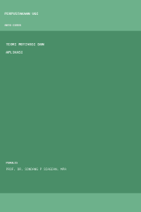 Image of Teori Motivasi dan Aplikasi