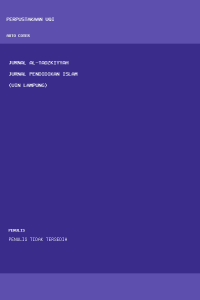 Image of Jurnal Al-Tadzkiyyah Jurnal Pendidikan Islam (UIN Lampung)