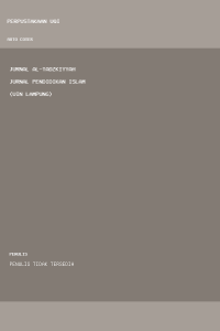 Image of Jurnal Al-Tadzkiyyah Jurnal Pendidikan Islam (UIN Lampung)