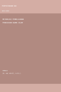 Image of Metodologi pembelajaran pendidikan agama islam