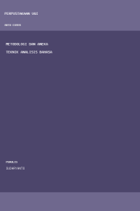 Image of Metodologi dan aneka teknik analisis bahasa