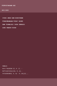 Image of studi arah dan kebutuhan pengembangan pusat sains dan teknologi iain (menuju uin) raden fatah